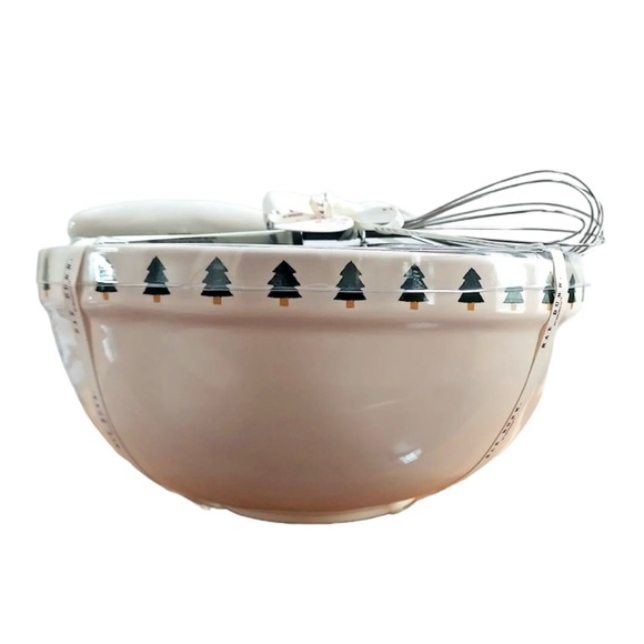 Rae Dunn By Magenta Tis the Season Mixing Bowl w/Wisk Set - Picture 2 of 9